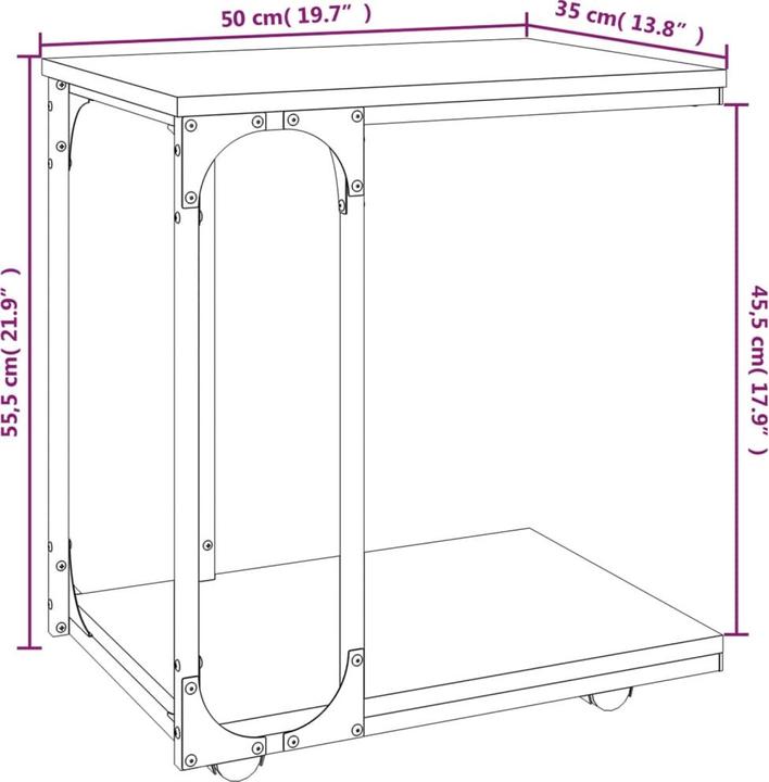 Image du produit vidaXL Beistelltisch (50 x 35 x 55.50 cm)