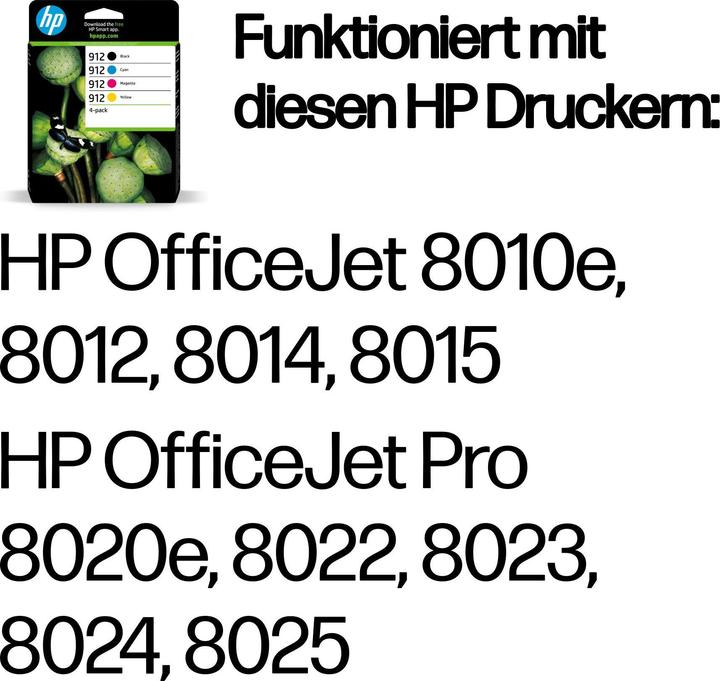 Actual product image HP 912 4-pack (M, C, Y, FC)