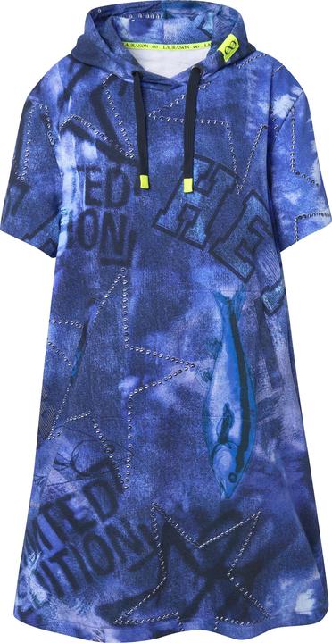 Immagine prodotto Laurasøn Damen Strand Sweatkleid, 1/2 Arm, Kapuze, OEKO-TEX blue denim 48+ 838226902-48+ (50)