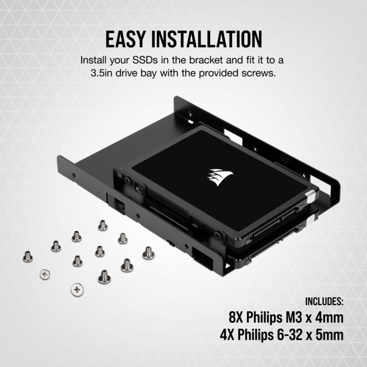 Actual product image Corsair Dual SSD Mounting Bracket CSSD-BRKT2