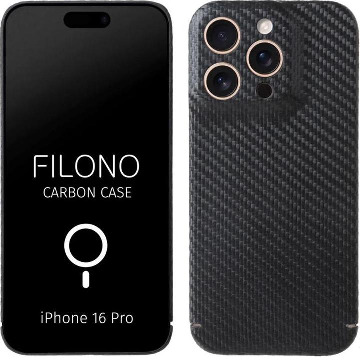 Produktbild Filono MagSafe Backcover aus echtem Carbon Carbon Black (Apple iPhone 16 Pro)