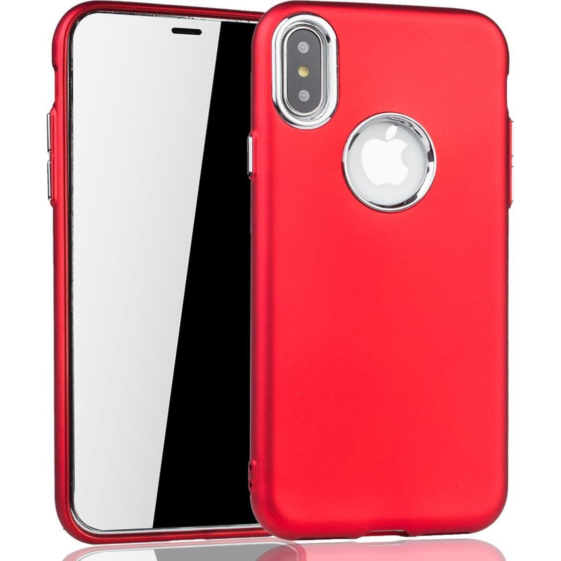 Thumbnail - König Design Apple iPhone X Hülle Case Handy Cover Schutz Tasche Schutzhülle Bumper Etuis Rot (Apple iPhone X), Smartpho...