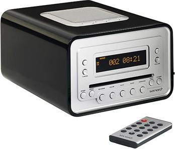 Sonoro Cubo DAB+, Radiowecker mit CD, UKW, iPoddock, Schwarz (Netzbetrieb)