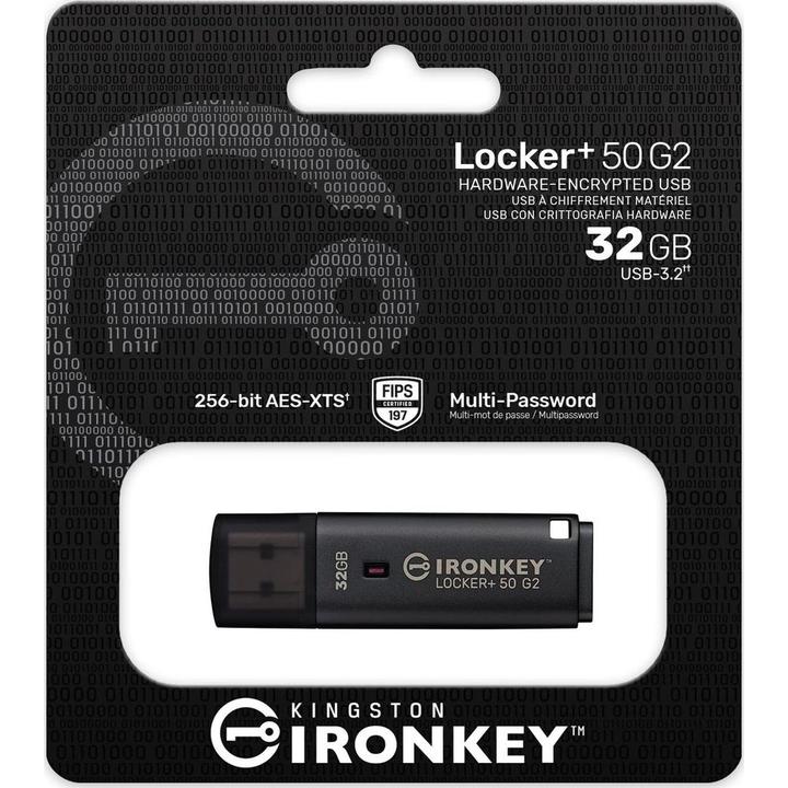 Produktbild Kingston IronKey Locker+ 50 G2/32GB/USB 3.2 Gen 1 (5Gb/s)/USB-A/Černá (32 GB, USB-A)