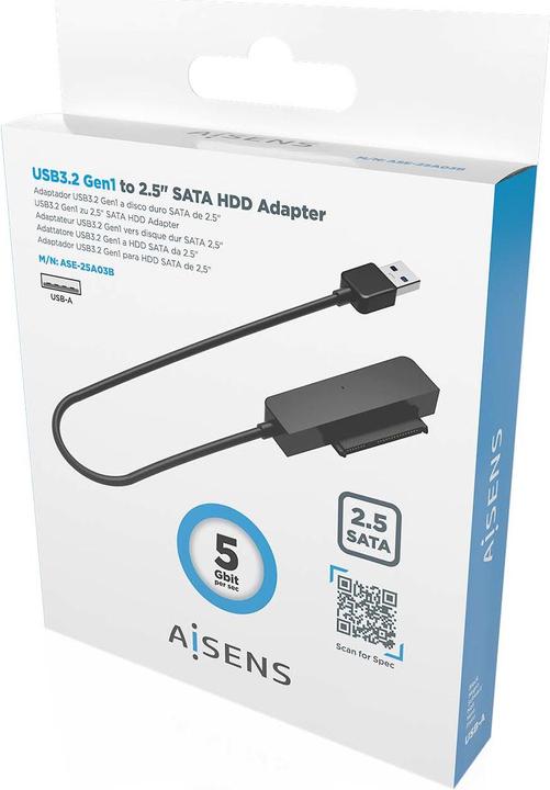 Actual product image Aisens Adaptador para discos duros 2.5' ase-25a03b usb macho sata (2.5")