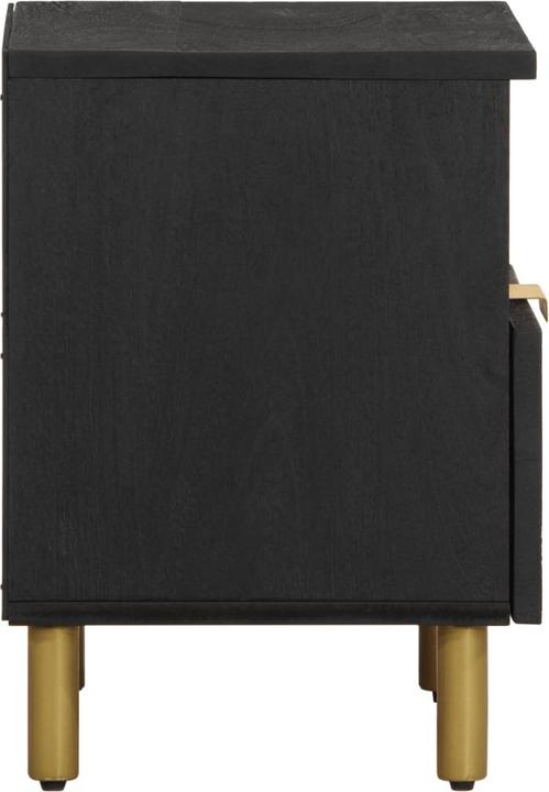 Actual product image VidaXL Bedside table Bedside cabinet Bedside chest of drawers Bedside console Black wood-based material (40 x 33 x 46 cm)