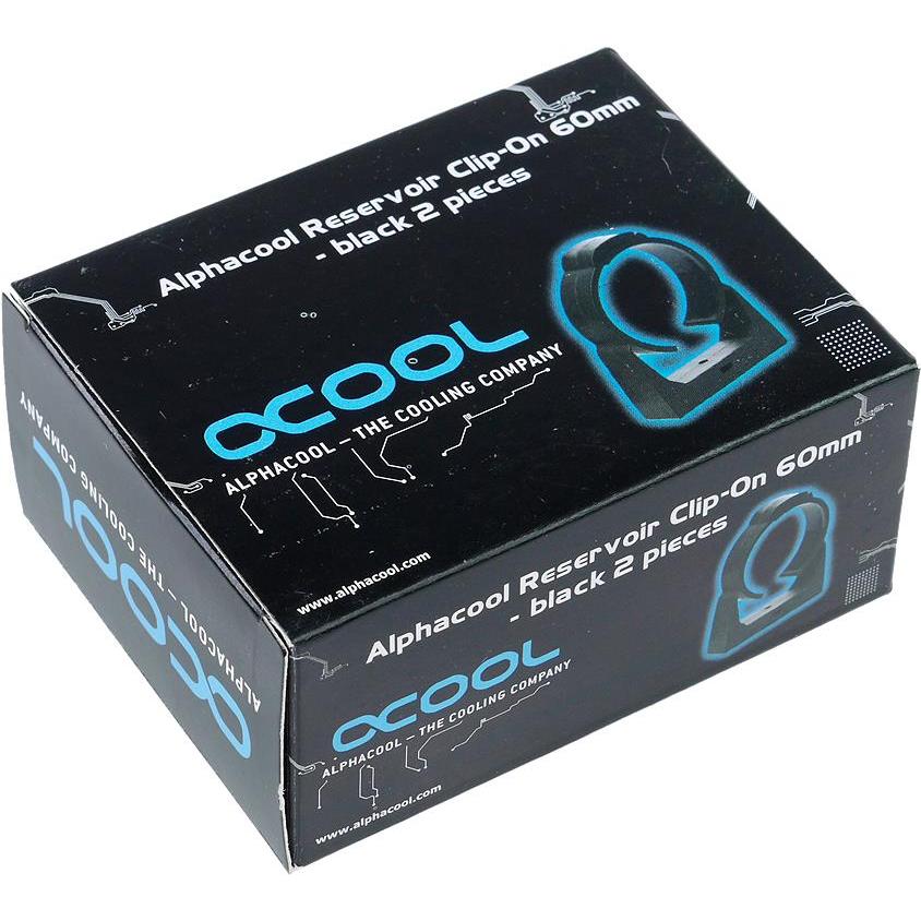 Thumbnail - Alphacool AGB Universal Halterung Clip-On 60mm Schwarz 2 Stück, Wasserkühlung Komponenten Zubehör, Schwarz