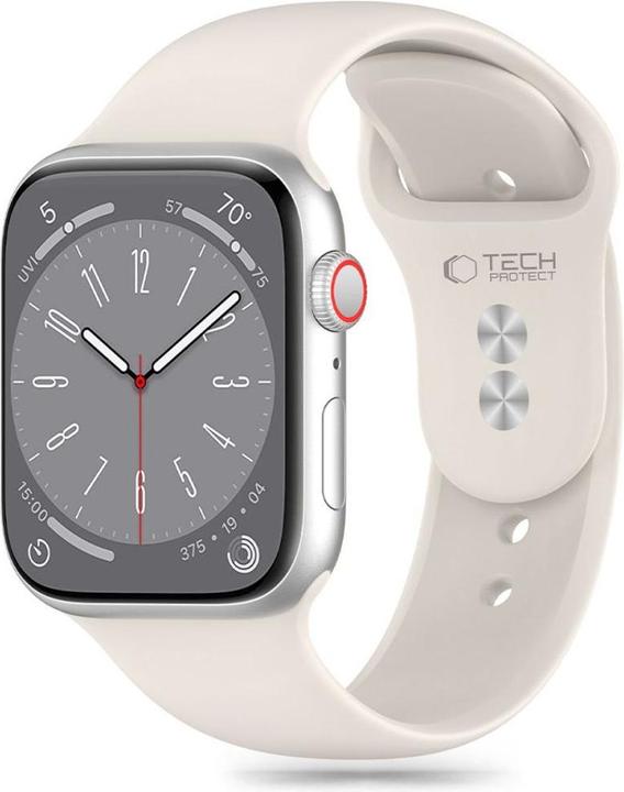 Produktbild Tech-Protect Silicone Strap for Apple Watch 4 / 5 / 6 / 7 / 8 / 9 / SE (38 / 40 / 41 mm) - Beige (Silikon, TPU)