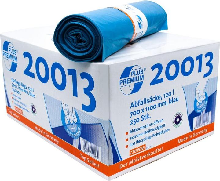 Produktbild Deiss Müllsäcke 20013 120 L Blau HDPE (Hart-Polyethylen) 37 Mikron (25 x, 120 l)