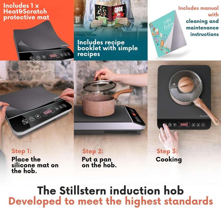Produktbild Stillstern Induktionskochplatte mit Timer und Booster-Modus