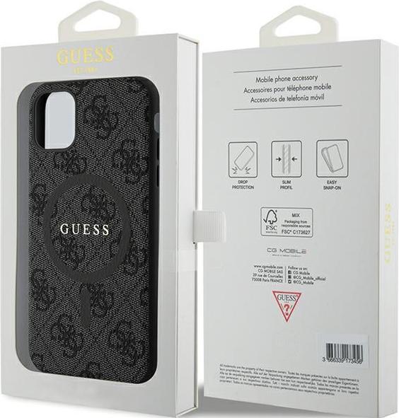 Produktbild Guess GUHMN61G4GFRK iPhone 11 6.1" / Xr czarny/black hardcase 4G Collection Leather Metal Logo MagSa (Apple iPhone 11, Apple iPhone XR)