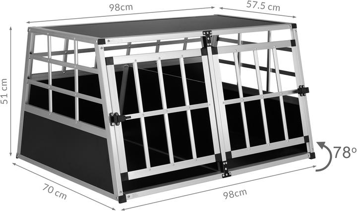 Immagine prodotto Cadoca Gabbia doppia per il trasporto dei cani (Cane, Chiudibile a chiave)