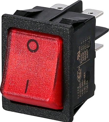 interBär Built-in rocker switch 30x22 16 A black Rocker illuminated red