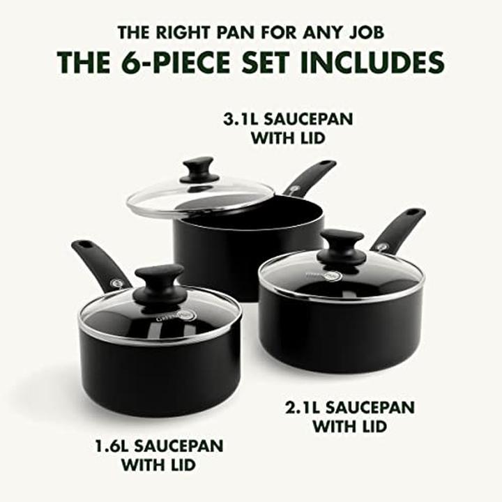 Actual product image Greenpan Cambridge 3 Piece Saucepan Set (Pan set + pot set, Ceramic)
