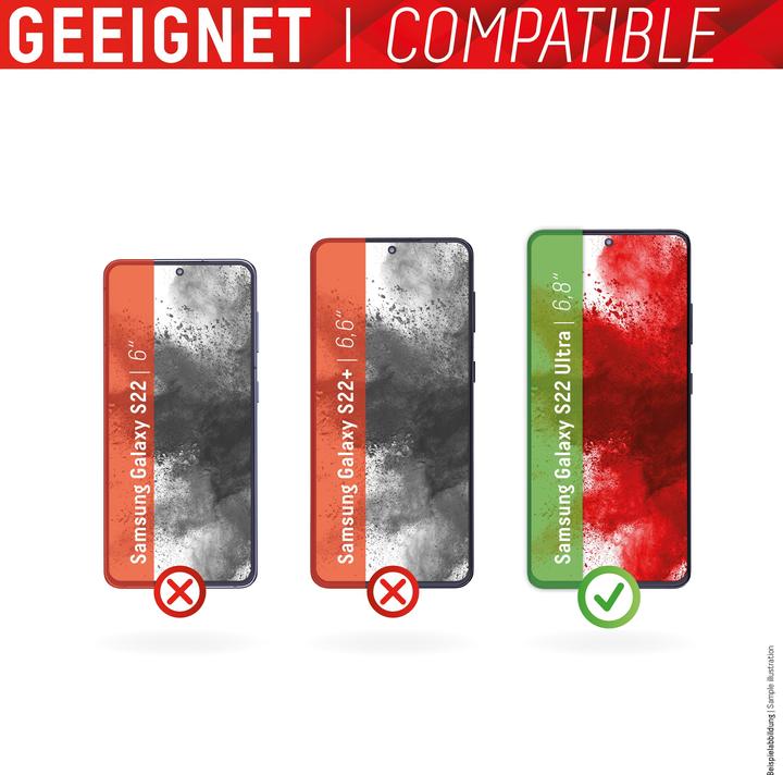 Produktbild Displex Real Glass, Full Cover Panzerglas + Handyhülle (1 Stück, Samsung Galaxy S22 Ultra)