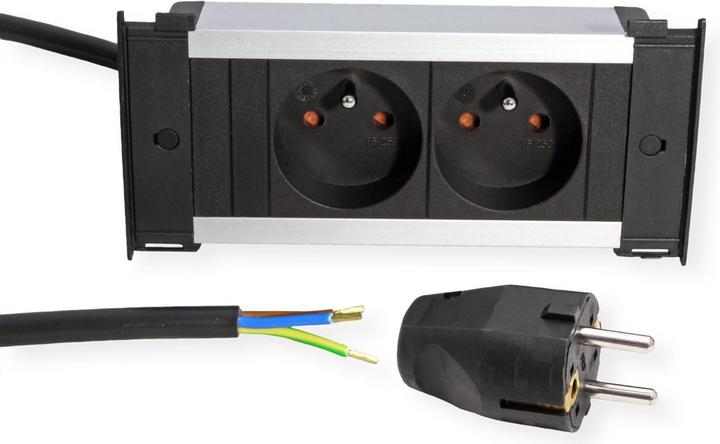 Actual product image Bachmann KAPSA XS 2x UTE sw (2x, CEE 7/3, CEE 7/5, 2 m)