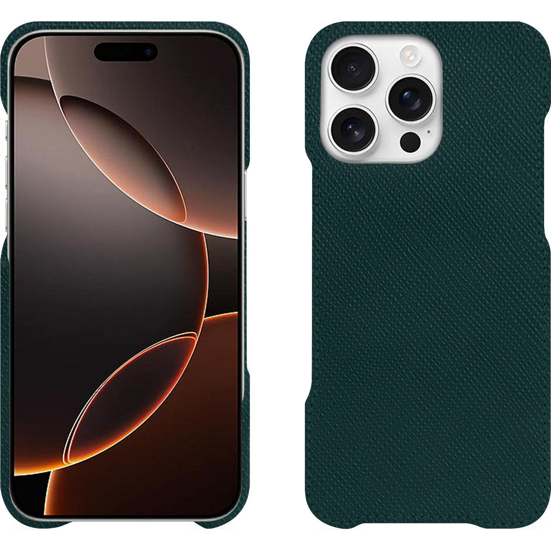 Noreve Lederschutzhülle (Apple iPhone 16 Pro), Smartphone Hülle, Grün