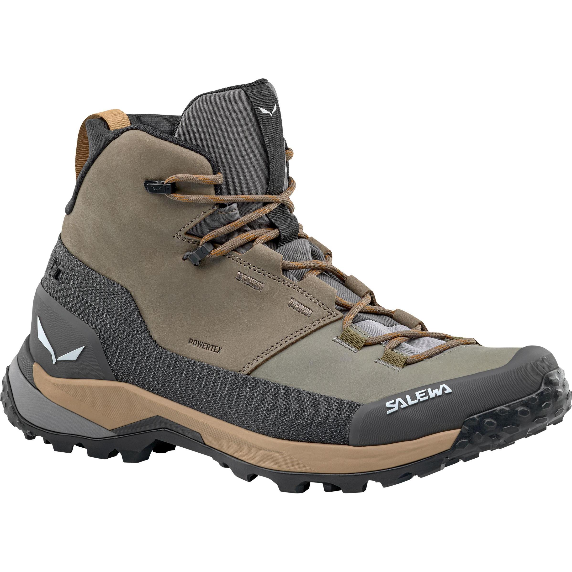 Salewa, Herren, Wanderschuhe, Puez Leather Mid PTX (46), Braun