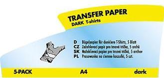 Actual product image Logo Transfer paper for iron-on, dark T-shirt paper, white, A4, inkjet, L (15021) (5 x)