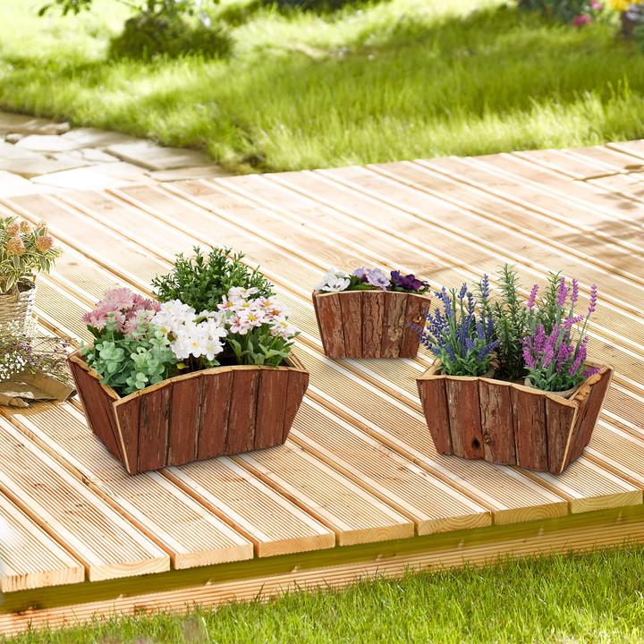 Actual product image Relaxdays Wooden flower box (32 cm)