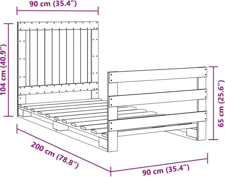 Image du produit vidaXL Bettgestell (90 x 200 cm)