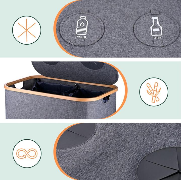 Produktbild Relaxdays Pfandflaschen-Sammelbehälter 2 Fächer (170 l)