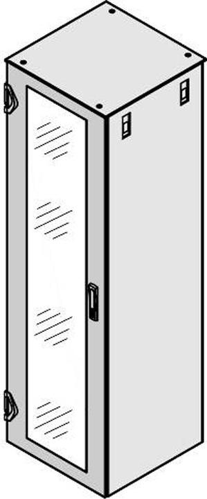 Actual product image Schroff Glass door IP 20, 1-point locking - TUER 1200H 800B GLASS RAL7021 (19 inch rack)