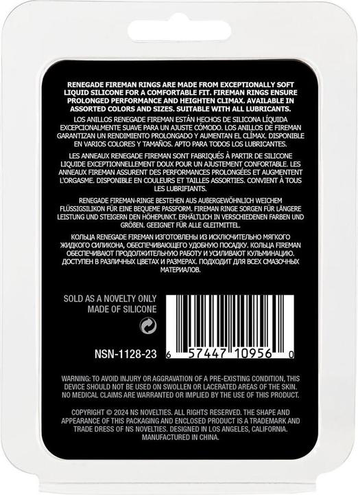 Actual product image NS Novelties renegade fireman ring medium black (5 cm)