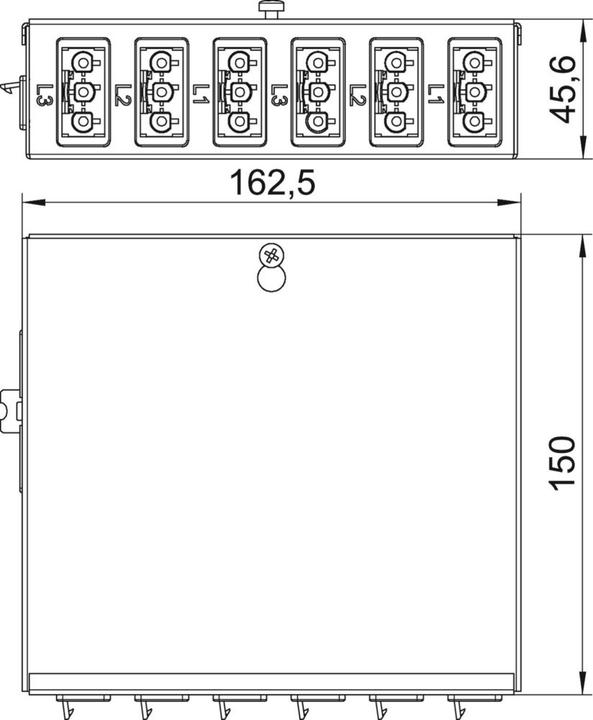 Immagine prodotto OBO Bettermann OBO UVS-6S2SA Distributore a pavimento con attacco push-in 160x150x