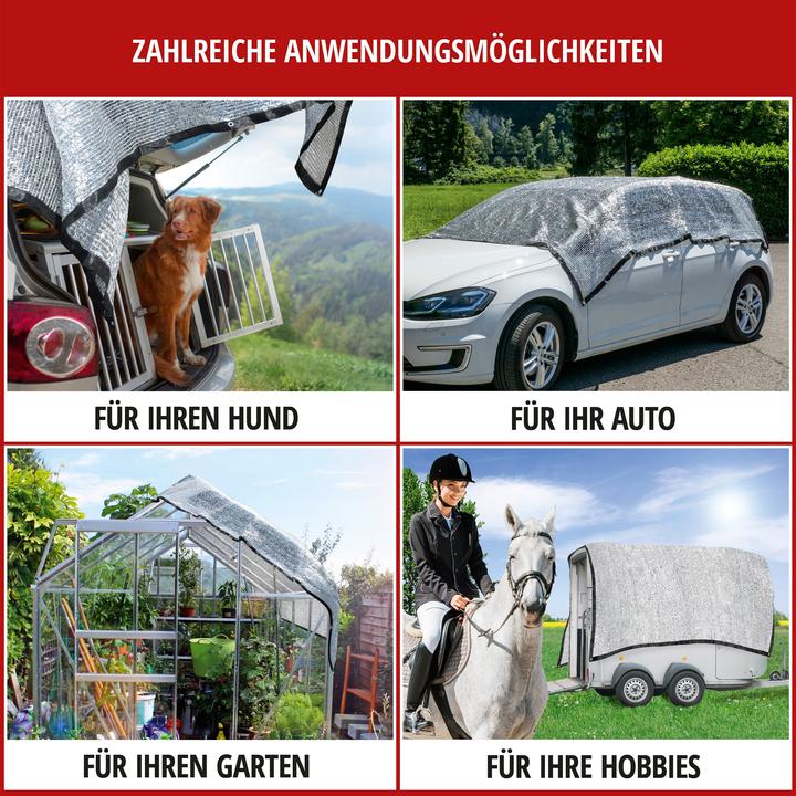 Immagine prodotto Walser Rete di protezione solare Stay Cool, paralume per auto con protezione UV argento 4x6m