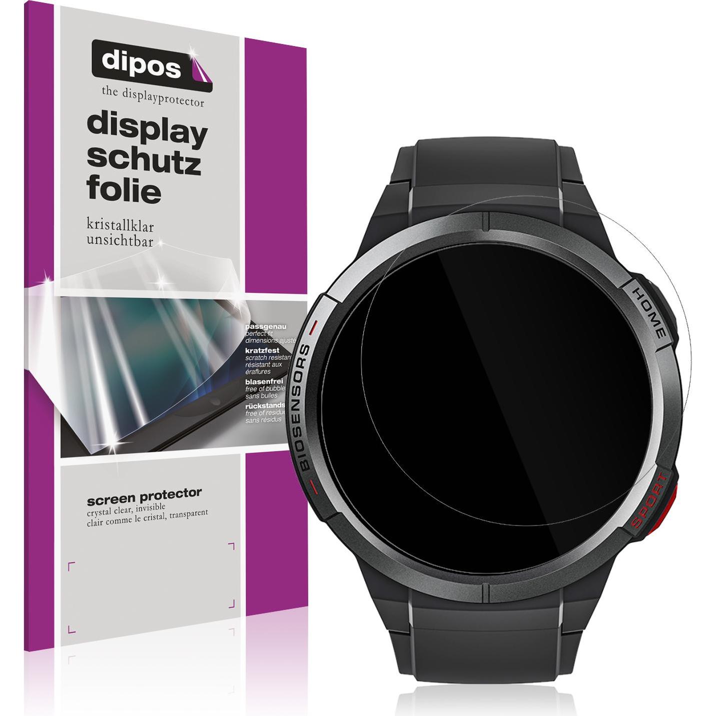 Dipos Displayschutzfolie Crystalclear, Smartwatch Schutzfolie, Transparent