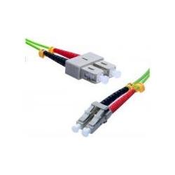 Exertis Connect LWL Patchkabel, 50/125 µm, OM5-Faser, SC Duplex Stecker/ LC Duplex Stecker, UPC, lindgrün, 2,0 m UPC (CA...