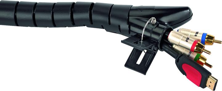 Immagine prodotto Hama Guaina flessibile per cavi a spirale, universale, 7,5 - 30 mm, 2,5 m, nera (Tubo a spirale per cavi, 250 cm)