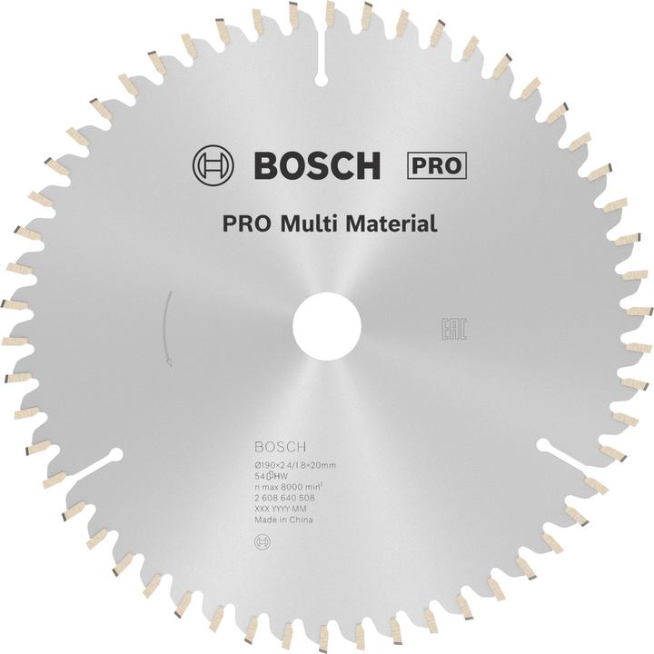 Immagine prodotto Bosch Professional Zubehör Lama circolare PRO Multi Material, 190 x 2,4 x 20 mm