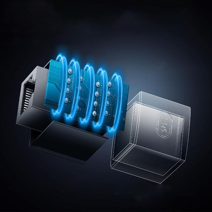 Actual product image Baseus AirJoy Series Ethernet cable connector RJ-45 2 pcs - black (RJ45)