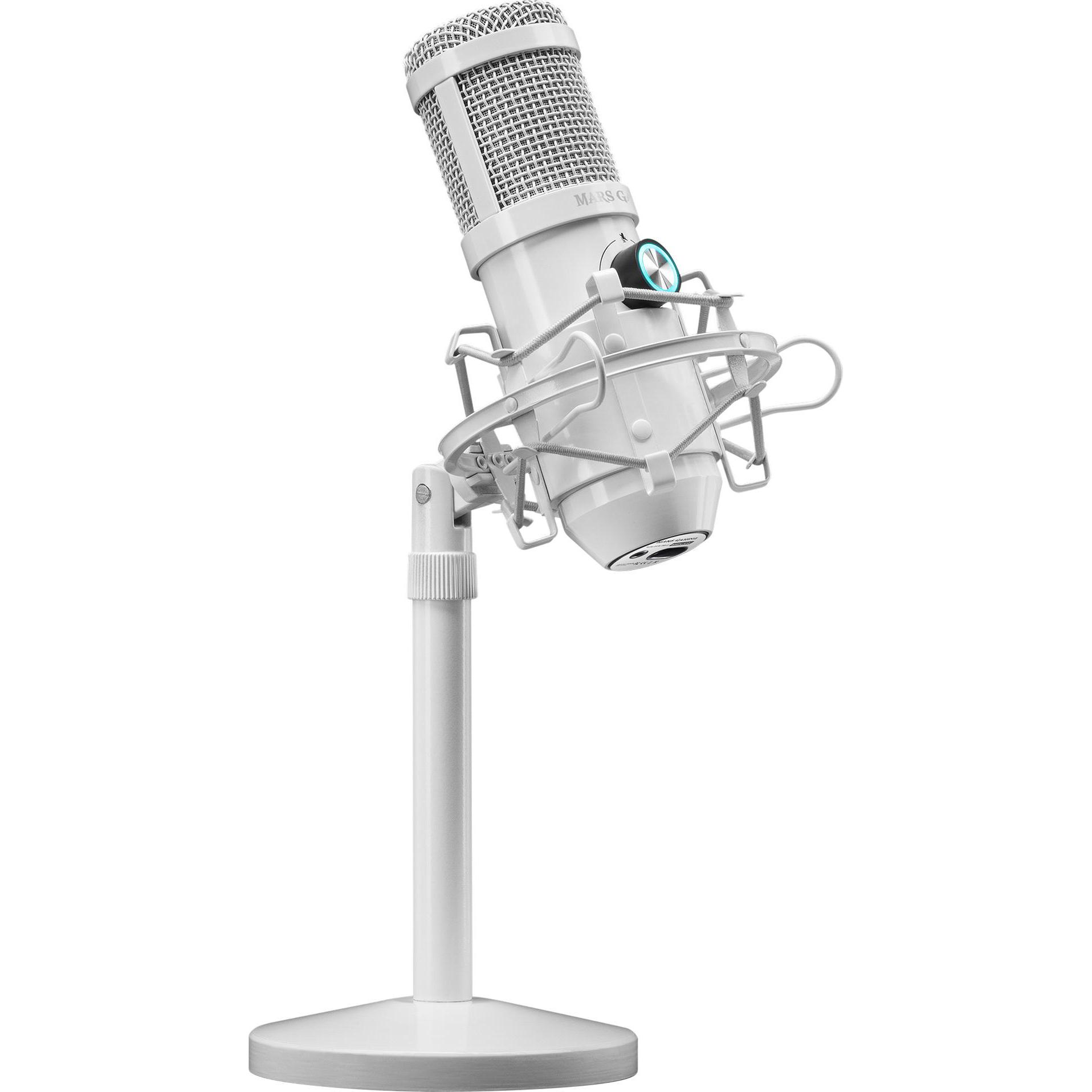 Mars Gaming Microphone Sur Pied Mmicx Pro Studio (Blanc), Mikrofon