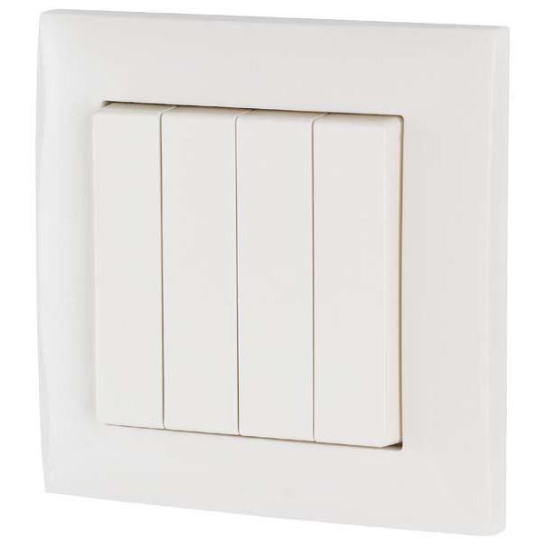 Eaton, Lichtschalter + Storenschalter, Taster 4-fach, ohne LED