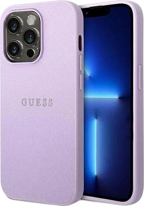 Actual product image Guess GUHCP14LPSASBPU iPhone 14 Pro 6.1" fioletowy/purple Saffiano Strap (Apple iPhone 14 Pro)