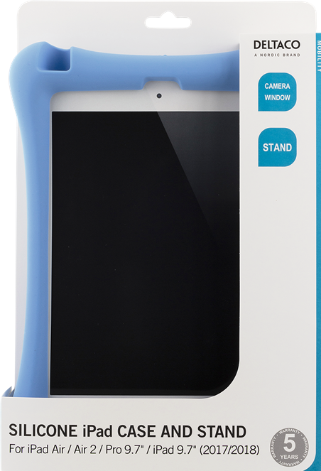 Actual product image Deltaco silicone case for iPad Air, Air 2, iPad Pro 9.7 "and iPad 9.7", blue (iPad Air 2, iPad Air)