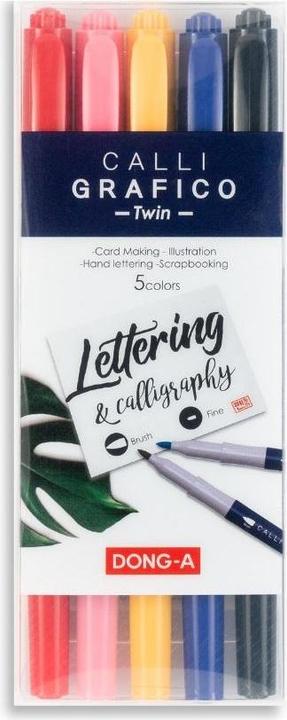 Dong A Pennelli calligrafici bifacciali Dong-A, 5 colori (5 x)