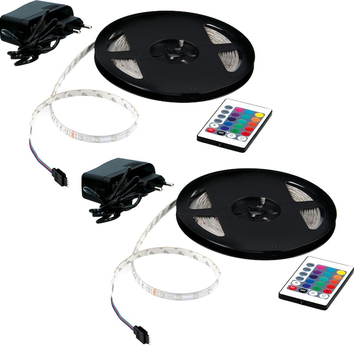 Produktbild Grundig 2er-Set LED-Streifen, 3m, RGB, inkl. Fernbedinug (300 cm, Indoor)