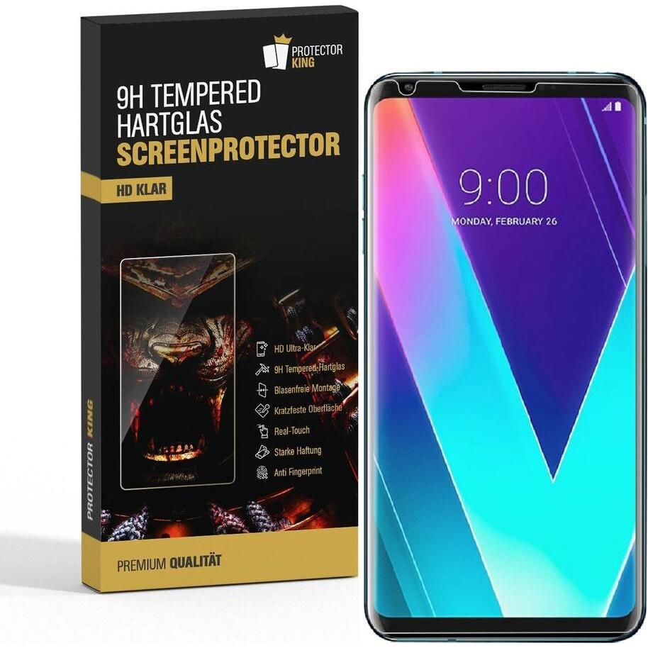 Protectorking 1x echtes Tempered 9H Panzerhartglas 3D KLAR (1 Stück, LG V30), Smartphone Schutzfolie, Transparent