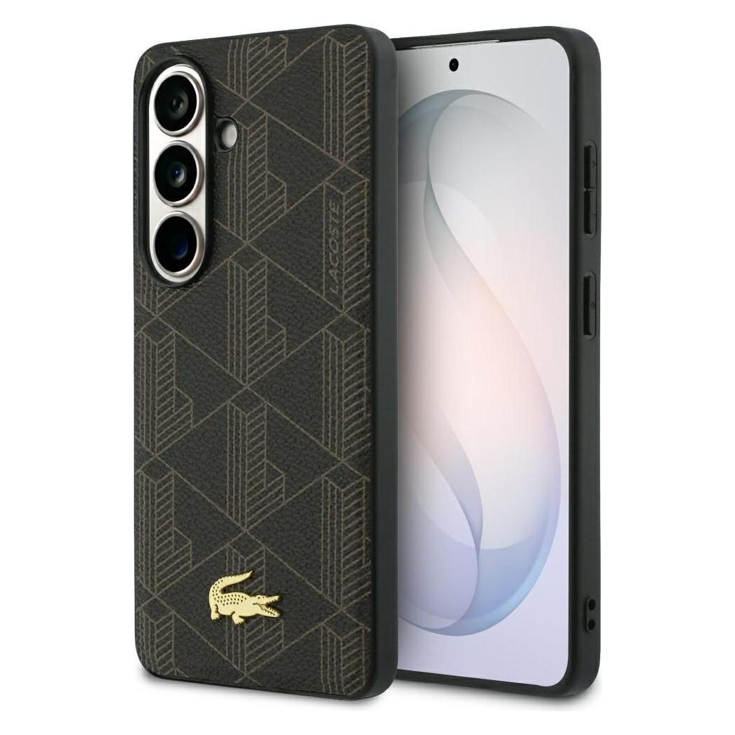 Lacoste Case Pvc Monogram The Blend MagSafe For Samsung Galaxy S26 Plus Brown (Samsung Galaxy S26+), Smartphone Hülle, Braun