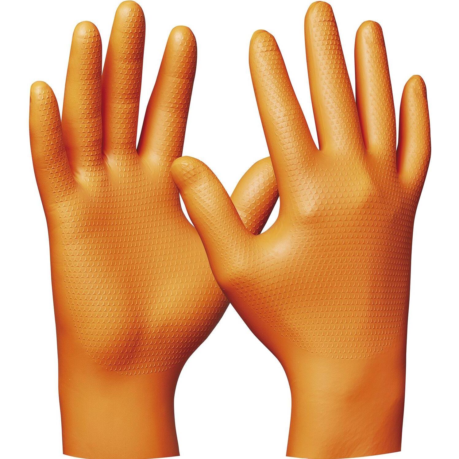 Gebol, Schutzhandschuhe, Einweghandschuhe Orange Nitril Ultra Grip Grösse XL - 50 Stück (XL)