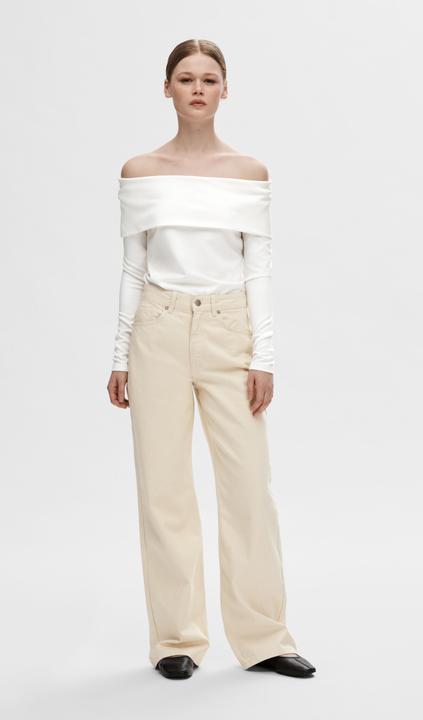 Actual product image Selected Femme Long Sleeve Off Shoulder Top (L)