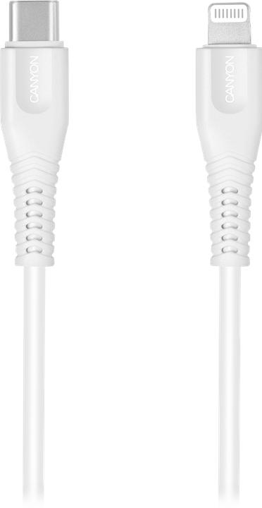 Produktbild Canyon MFI-4 Type C Cable To MFI Lightning for Apple, PVC Mouling,Function: with full feature( data (1.20 m, USB 3.0, 18 W)