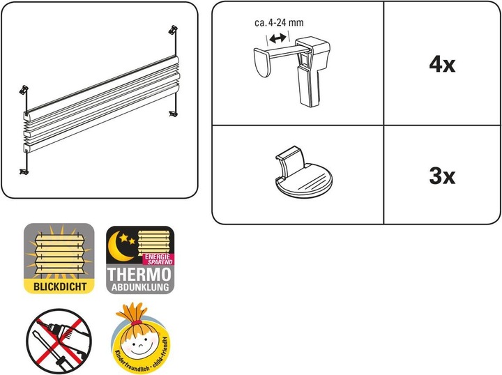 Actual product image Gardinia Easyfix Pleated Pleated Day + Night (100 x 130 cm)