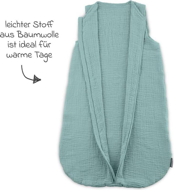 Actual product image La Loona LaLoona sleeping bags summer sleeping bag muslin / gauze - Mint - (90 cm, 0.5 TOG, Summer)