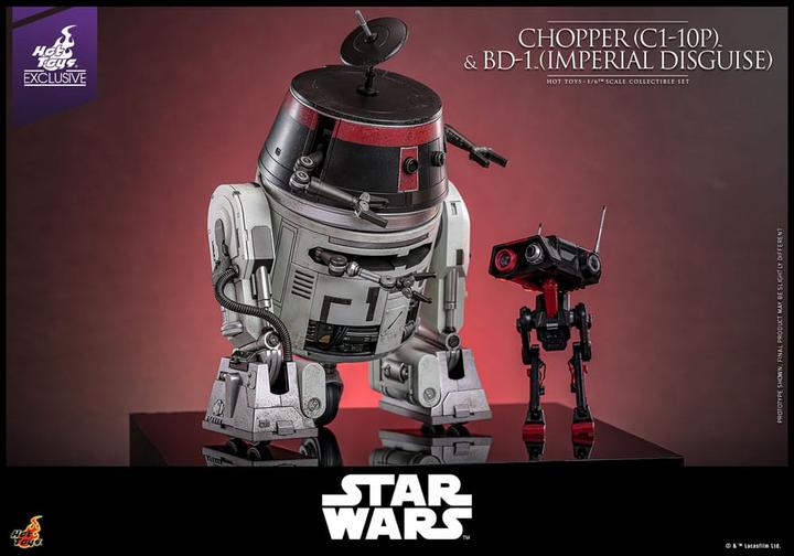 Actual product image Hot Toys Star Wars Actionfigur Set 1/6 Chopper (C1-10P™) & BD-1™ (Imperial Disguise) 18 cm & 8 cm