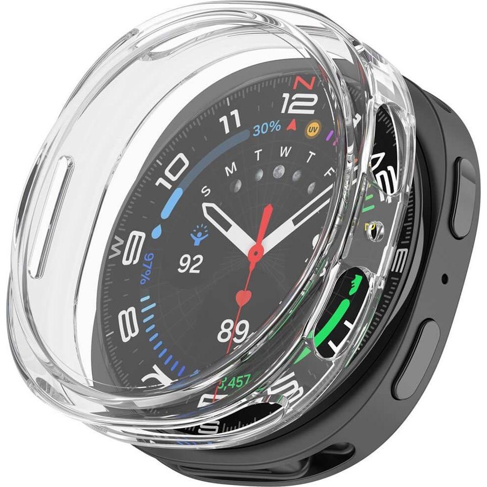 Cover-Discount Samsung Galaxy Watch 8 - Gummi Schutz Case Metall-Look, Accessori per smartwatch, Trasparente